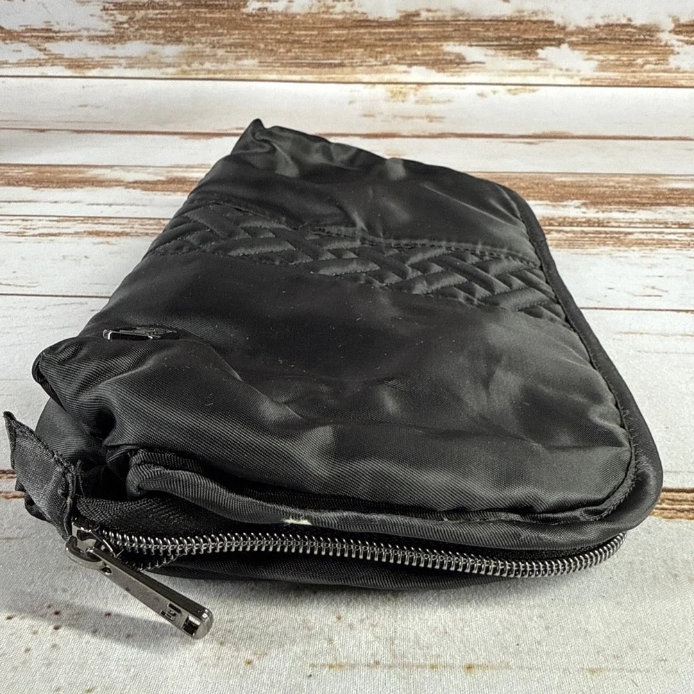 Lug Flash Lay Flat Cosmetic Case Black Travel Organizer Bag Used